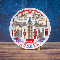 London 20cm dekorativer Wandteller aus Keramik Sammlerstück Souvenir aus England Suvenix ENG-MT-002