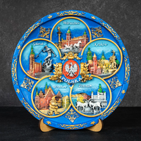 Plate 20cm Poland ceramic decorative wall plate hand painted Suvenix POL-PT-085