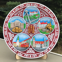 Plate 20cm Bratislava 3D ceramic decorative wall plate hand painted Suvenix SLK-PT-003