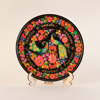 Ukraine 20cm keramischer dekorativer Sammler Wandteller Petrykivka Muster - Suvenix UK-MT-079