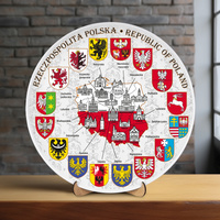 Poland Map Provinces & Cities Ceramic Wall Plate 20 cm – Limited Edition POL-MT-241