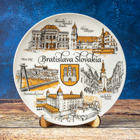 Plate 20cm Bratislava ceramic wall decorative collectible souvenir from Slovakia Suvenix SLK-MT-017