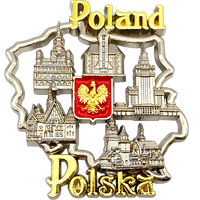 Magnes na lodówkę metalowy POL-MM-249 mapa Polski 55x75 mm 60 g