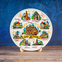 Lemberg 20cm dekorativer Wandteller aus Keramik Sammlerstück Souvenir aus der Ukraine Suvenix LV-MT-026