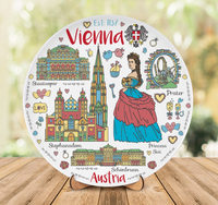 Plate 20cm Vienna ceramic decorative collectible souvenir from Austria Suvenix AT-MT-009