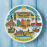 Plate 20cm Stockholm ceramic decorative wall souvenir from Sweden Suvenix SWE-MT-007
