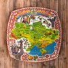 Talerz ceramiczny ścienny dekoracyjny Pamiątka z Ukrainy 20 cm mapa zabytki postacie symbole UK-MT-051