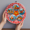 Talerz 20cm Polska miasta ceramiczny ozdobny na ścianę ręcznie malowany Suvenix POL-PT-089-2