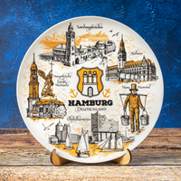 Hamburg 20cm Wandteller aus Keramik dekorativ Sammlerstück Suvenix DE-MT-056