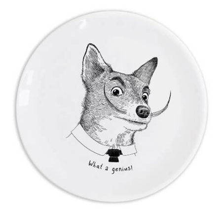 Salvador Dogí 'What a Genius!' Plate - Dali-Inspired Canine Decorative Art Dish 25cm