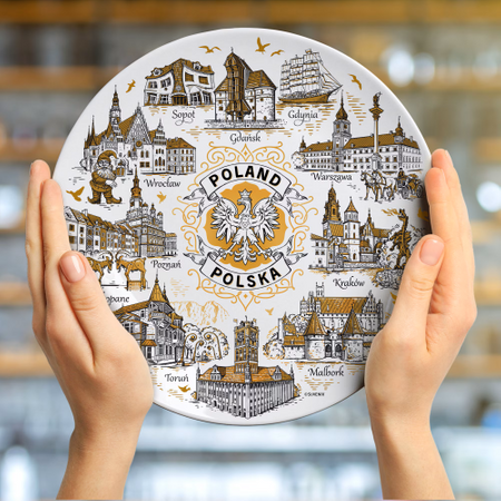 Talerz 20cm Polska ceramiczny ozdobny na ścianę pamiątka Suvenix POL-MT-187