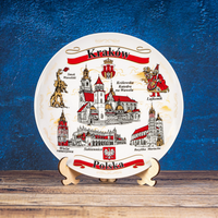 Krakow ceramic decorative wall plate 20 cm souvenir from Poland Suvenix POL-MT-080