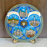 Wien Keramikteller handbemalt dekorativ Wandteller 20 cm AUT-PT-001