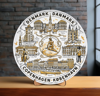 Teller 20cm Kopenhagen Dänemark Keramik Wanddekoration Sammlerstück Suvenix DK-MT-001