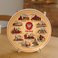Talerz 20cm Polska ceramiczny pamiątka 11 miast Suvenix 1566