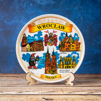 Wroclaw Landmarks Ceramic Wall Plate 20 cm – City of Dwarfs Souvenir POL-MT-035