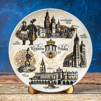 Plate 20cm Krakow ceramic decorative wall collectible souvenir from Poland Suvenix POL-MT-083