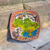 Talerz ceramiczny ścienny dekoracyjny Pamiątka z Ukrainy 20 cm mapa zabytki postacie symbole UK-MT-051