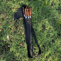 Falcon Quiver – 6 Handmade BBQ Skewers in a Leather Quiver BS55