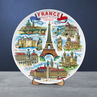 Frankreich Paris Keramik Wandteller 20 cm – Wahrzeichen Souvenir FR-MT-006