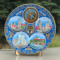 Prag 20cm handbemalter keramischer dekorativer Wandteller Souvenir - Suvenix CHK-PT-002
