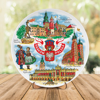 Krakow Ceramic Wall Plate 20 cm – Wawel & Folk Motifs Souvenir POL-MT-198