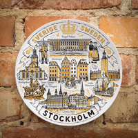 Plate 20cm Stockholm ceramic decorative wall souvenir from Sweden Suvenix SWE-MT-001