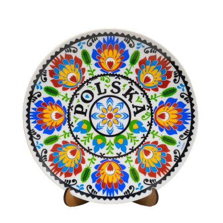 Talerz ceramiczny ozdobny kolorowy pamiątka z Polski 20cm POL-MT-153