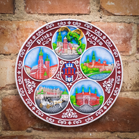 Plate 20cm Cracow hand painted decorative wall plate collectible Suvenix POL-PT-082