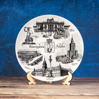 Plate 20cm Warsaw Poland ceramic decorative wall plate collectible Suvenix POL-MT-084
