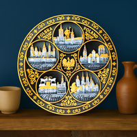 Polen Wandteller „Grafit-Eleganz“ handbemalt 20 cm POL-PT-092-2