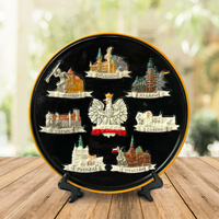 Polen Handbemalter Relief Keramik Wandteller 20 cm