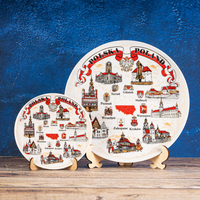 Plate 20cm Poland ceramic decorative collectible monuments Suvenix POL-MT-120