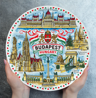 Budapest 20cm ceramic decorative wall plate collectible souvenir from Hungary Suvenix HUN-MT-011