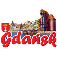 Wooden magnet POL-DS-530 layered colored Gdańsk 50x80 mm