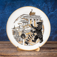 Plate 20cm Berlin ceramic wall decorative collectible souvenir from Germany Suvenix DE-MT-119