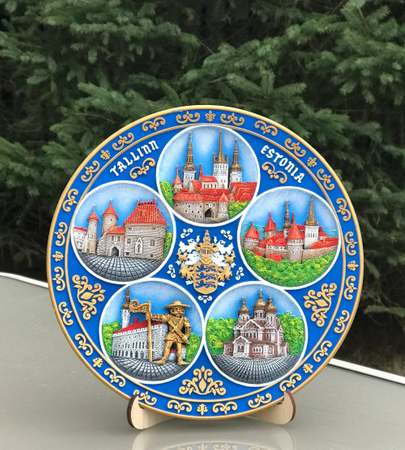 Talerz ceramiczny dekoracyjny 20cm Tallinn ręcznie malowany EE-PT-002