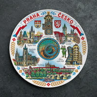 Teller 20cm Prag Keramik Wanddekoration Sammlerstück Souvenir aus der Tschechischen Republik Suvenix CHK-MT-077