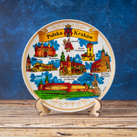Krakau Sehenswürdigkeiten Keramik Wandteller 20 cm Souvenir POL-MT-218