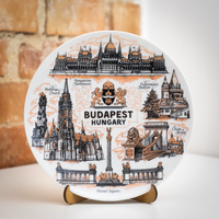 Budapester Wandteller 20cm aus Keramik dekoratives Souvenir aus Ungarn Suvenix HUN-MT-010