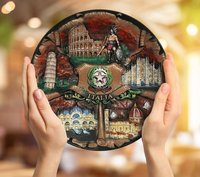 Italien 20cm handbemalter keramischer dekorativer Sammler Wandteller Souvenir - Suvenix ITA-PT-004