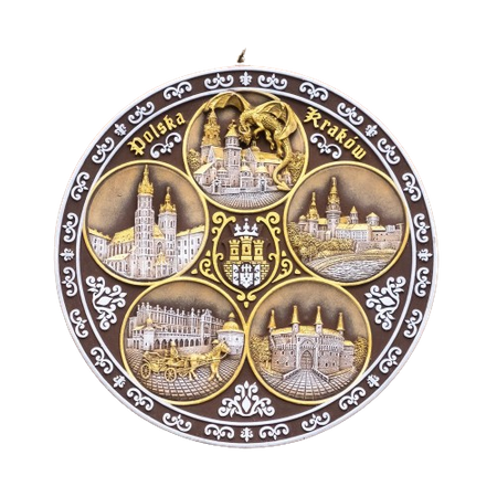 Talerz 20cm Kraków ceramiczny dekoracyjny na ścianę kolekcjonerski pamiątka z Polski Suvenix POL-PT-083
