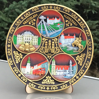 Plate 20cm Bratislava 3D ceramic decorative wall plate hand painted Suvenix SLK-PT-001