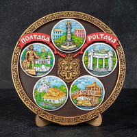 Teller 18cm Poltava aus Keramik dekorativ handbemaltes Souvenir aus der Ukraine Suvenix PL-PT-002