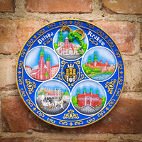 Plate 20cm Krakow ceramic hand-painted for wall collectible souvenir from Poland Suvenix POL-PT-084