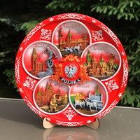 Plate 20cm Poland ceramic decorative wall plate hand painted Suvenix POL-PT-086