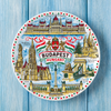 Talerz porcelanowy dekoracyjny na ścianę Budapeszt kolorowy 20cm HUN-MT-011