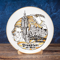 Frankfurt on the Main Ceramic Wall Plate 20 cm – Goethe & Cathedral DE-MT-123