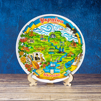 Teller 20cm Karte der Ukraine Keramik dekorative Wand Souvenir Suvenix UK-MT-075