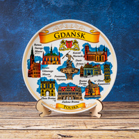 Gdansk Souvenir Ceramic Wall Plate 20 cm – Hanseatic Landmarks POL-MT-216